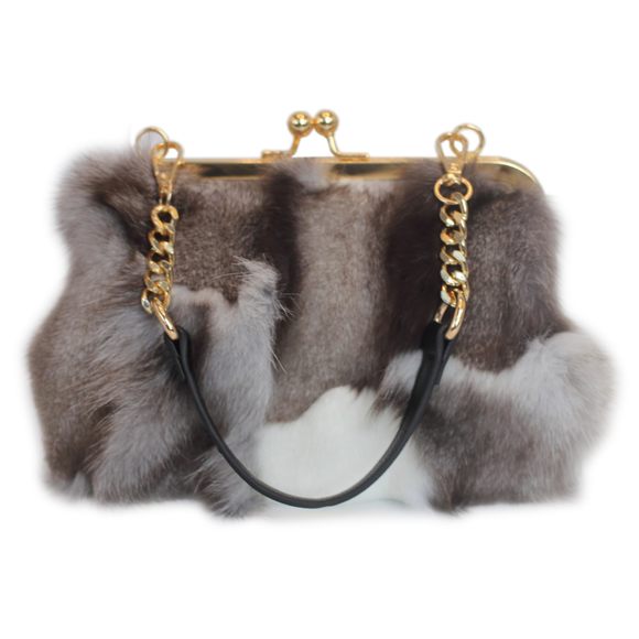 Luxurious Fashion Natural Fox Fur With Hair Handbag And Ladies c: - Picture 1 of 9